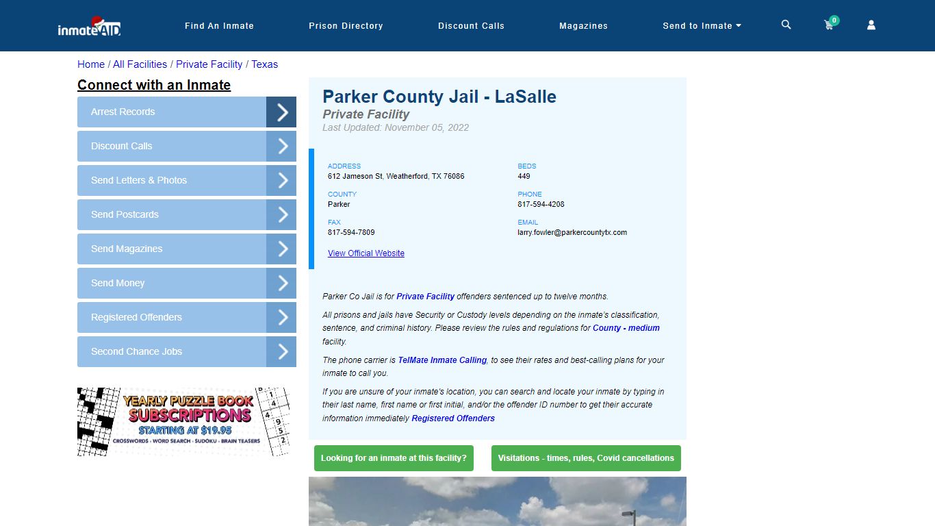 Parker County Jail - LaSalle - Inmate Search - Weatherford, TX
